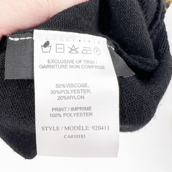 ✅ CARTISE CHEETAH SLEEVE BLACK SWEATER TOP SIZE MEDIUM - Picture 6 of 7